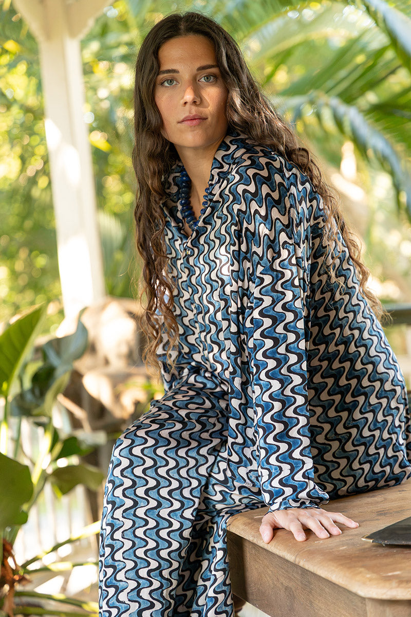 Saanvi Set - Indigo Dream (Satin)