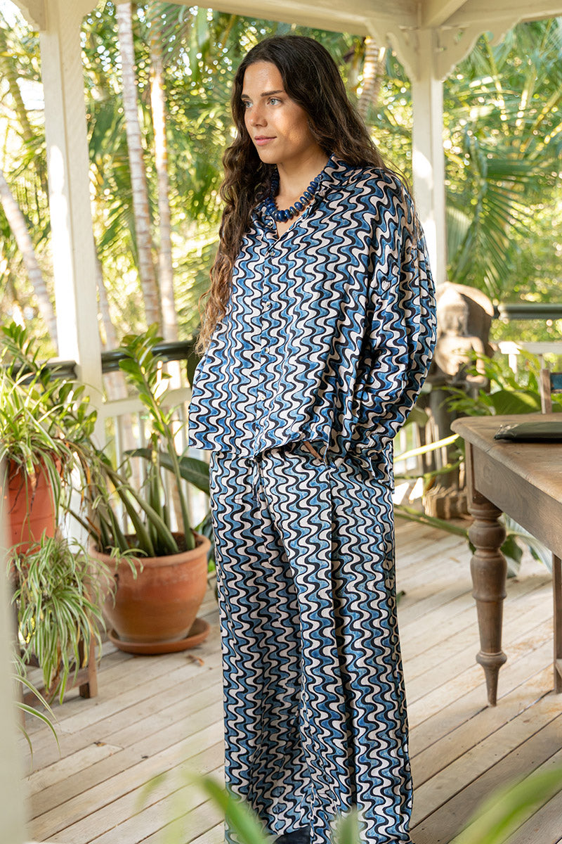 Saanvi Pants - Indigo Dream (Satin)