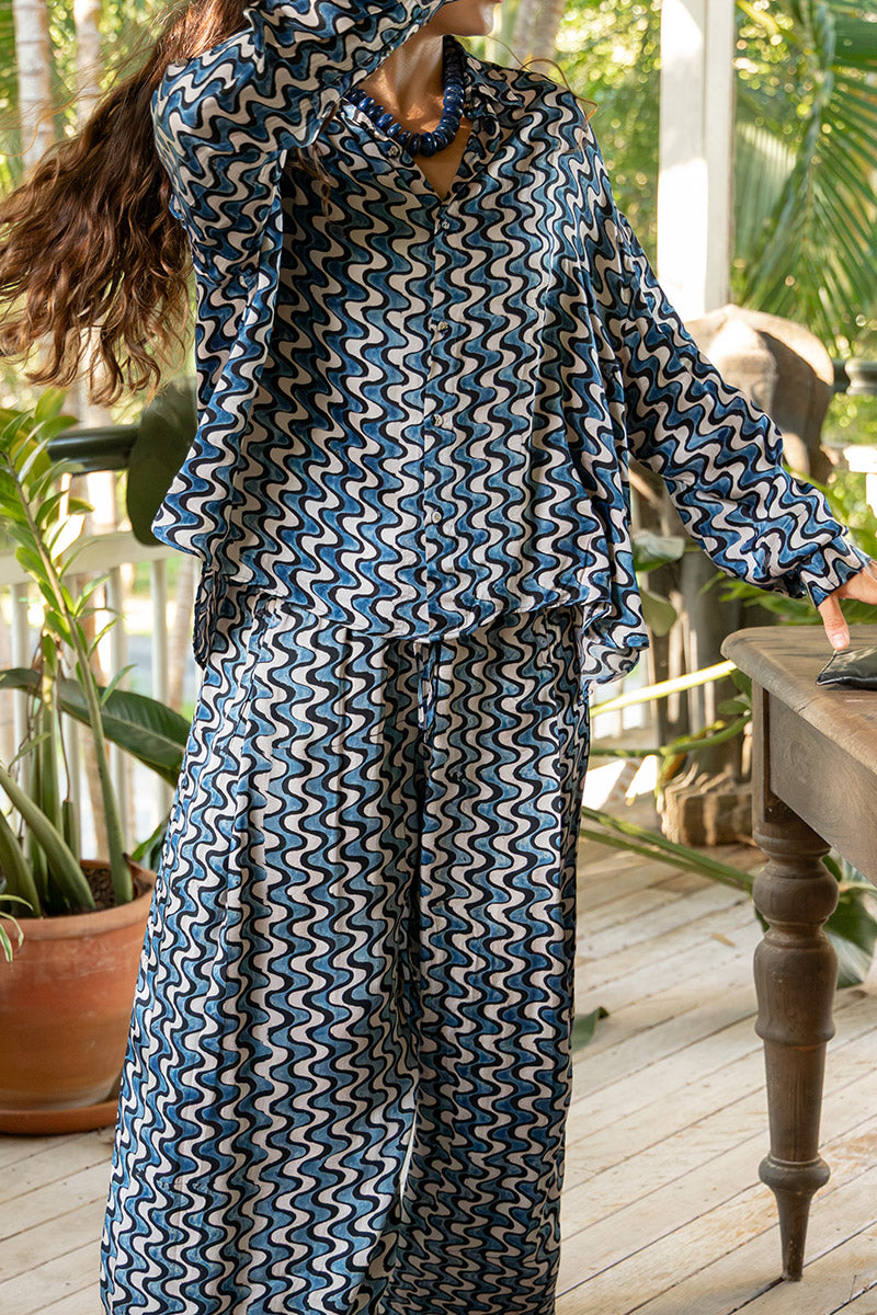 Saanvi Set - Indigo Dream (Satin)