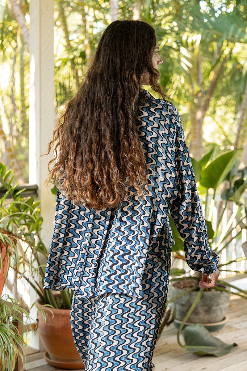 Saanvi Set - Indigo Dream (Satin)