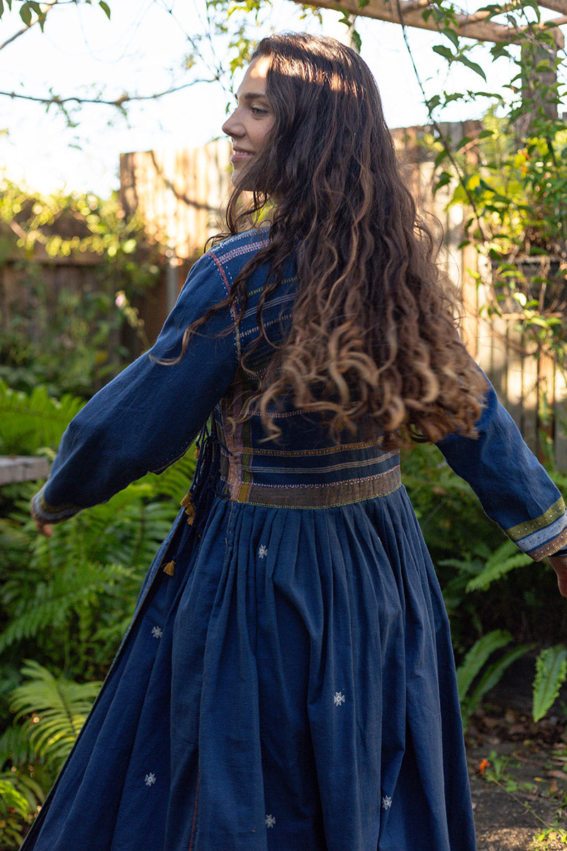 Woven Earth Angrakha - Indigo Tide