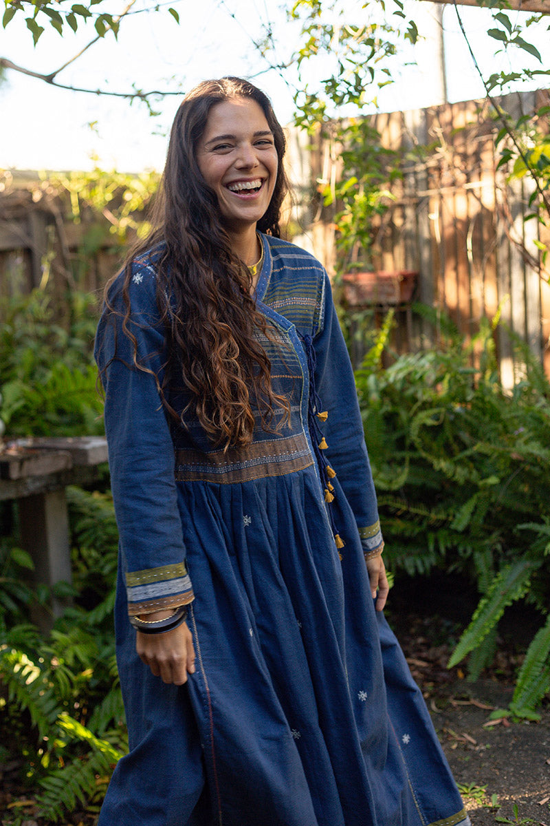 Woven Earth Angrakha - Indigo Tide