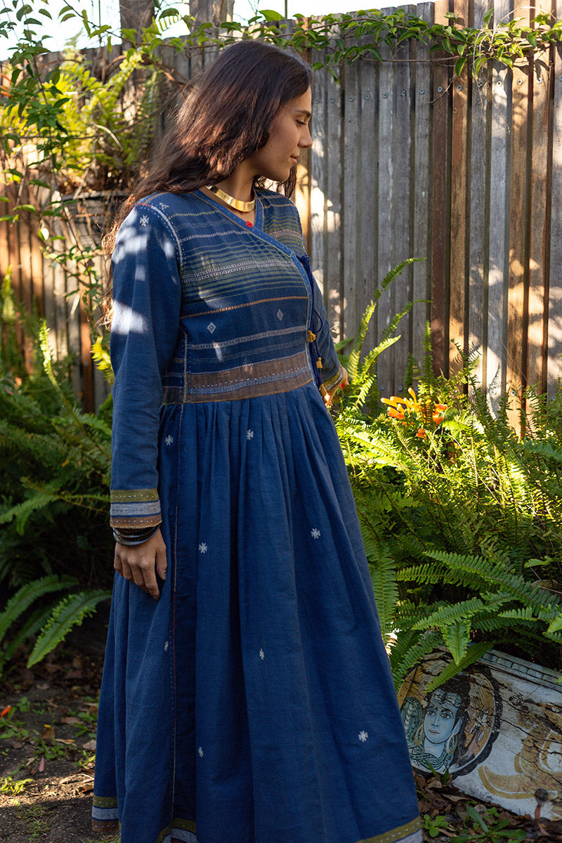 Woven Earth Angrakha - Indigo Tide