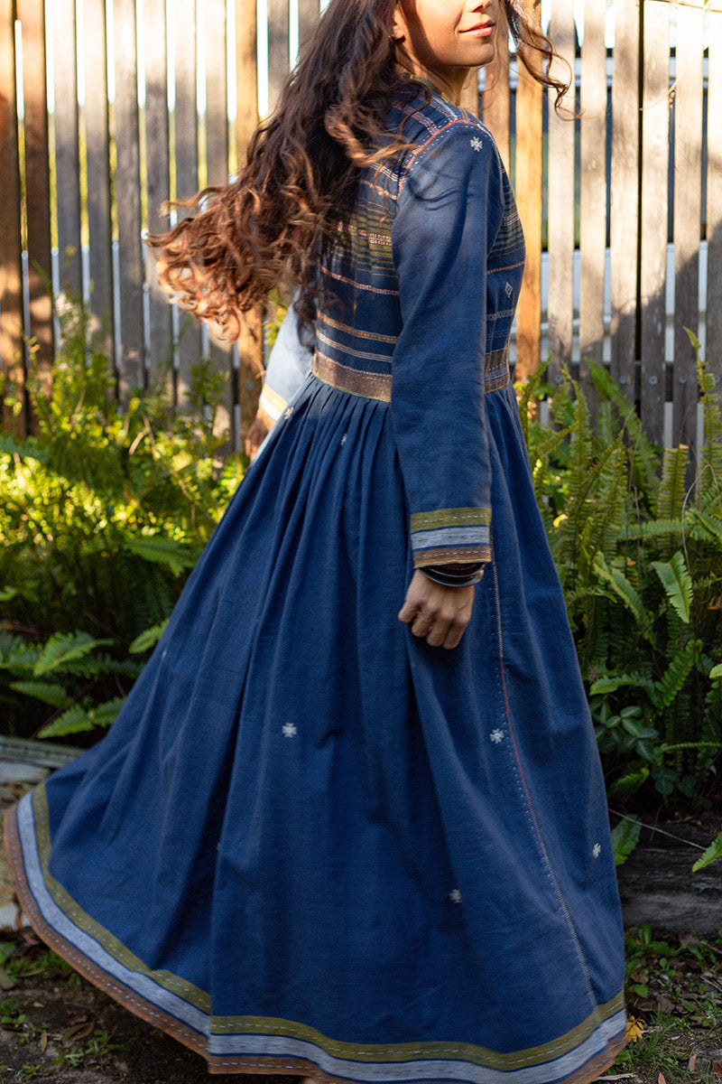 Woven Earth Angrakha - Indigo Tide