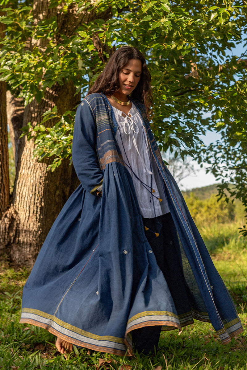 Woven Earth Angrakha - Indigo Tide