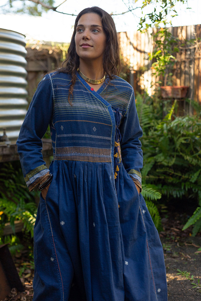 Woven Earth Angrakha - Indigo Tide