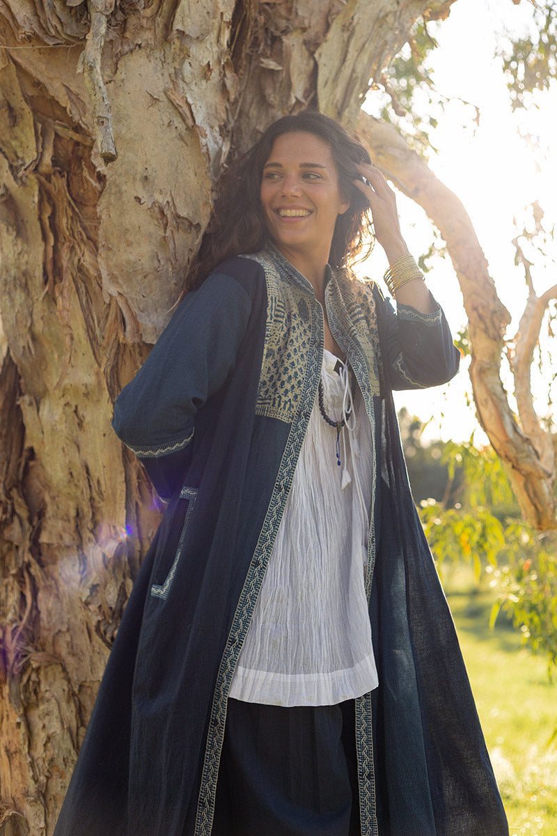 Woven Soul Coat - Indigo Loom