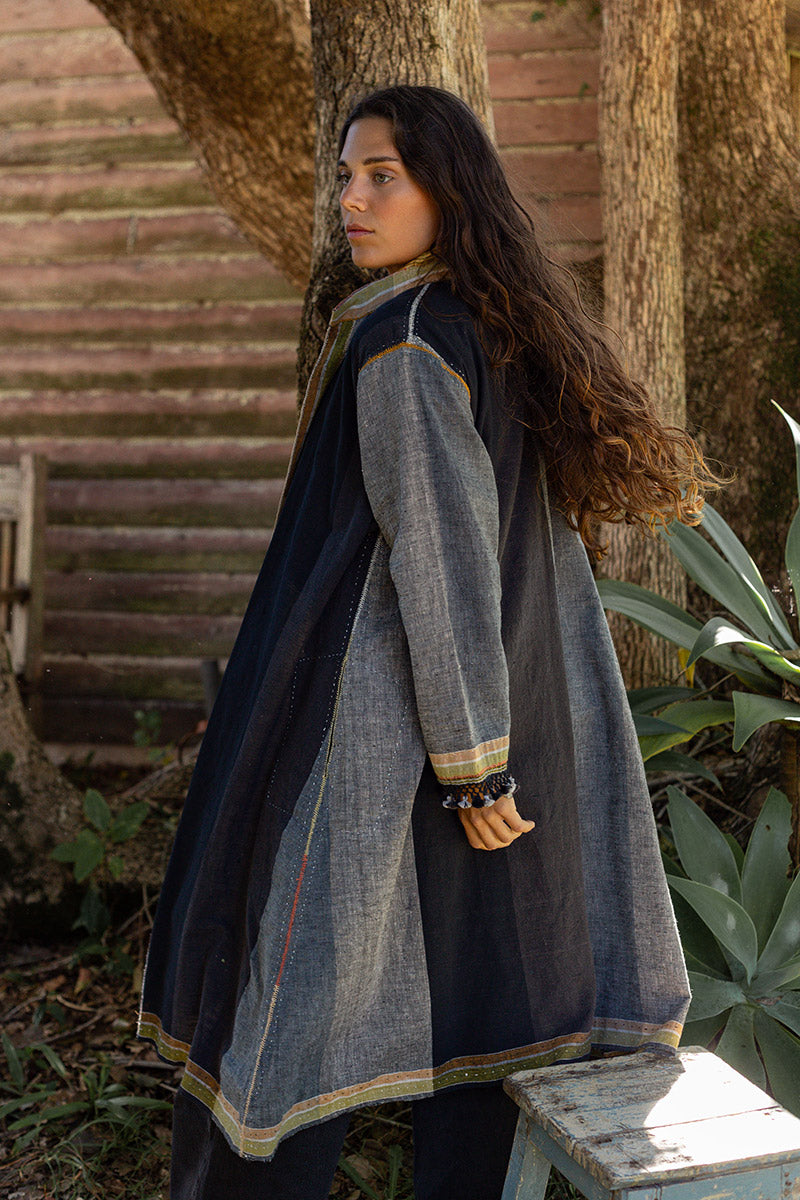 Woven Earth Coat - Smoke & Stone