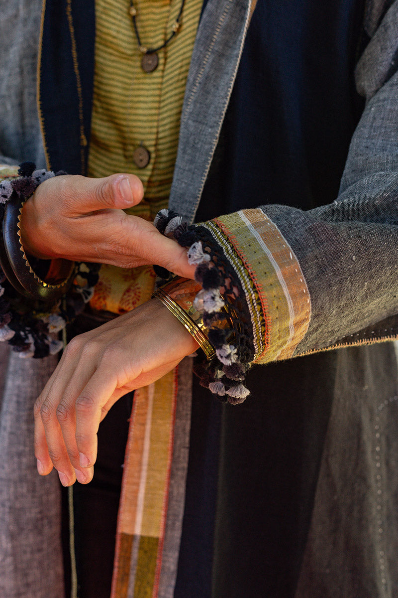 Woven Earth Coat - Smoke & Stone