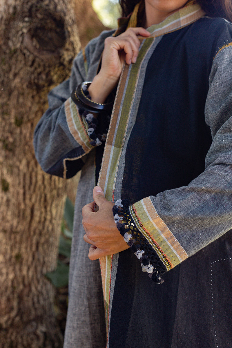 Woven Earth Coat - Smoke & Stone