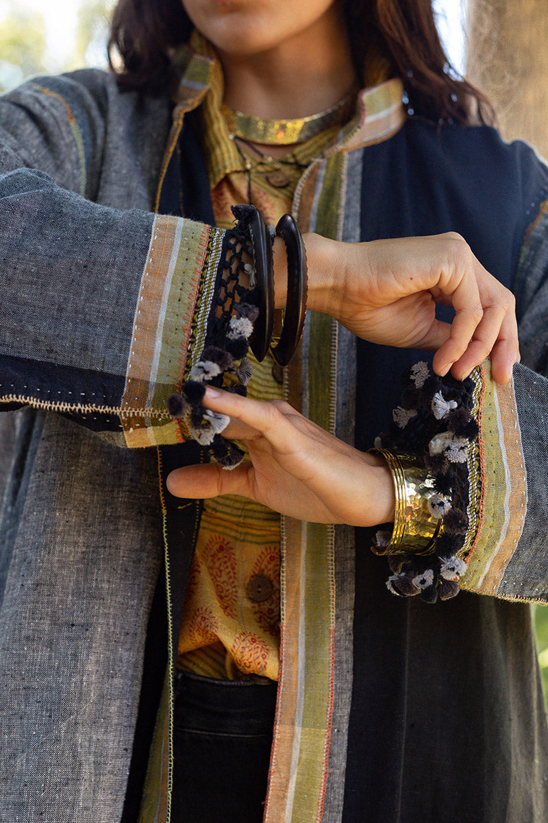 Woven Earth Coat - Smoke & Stone
