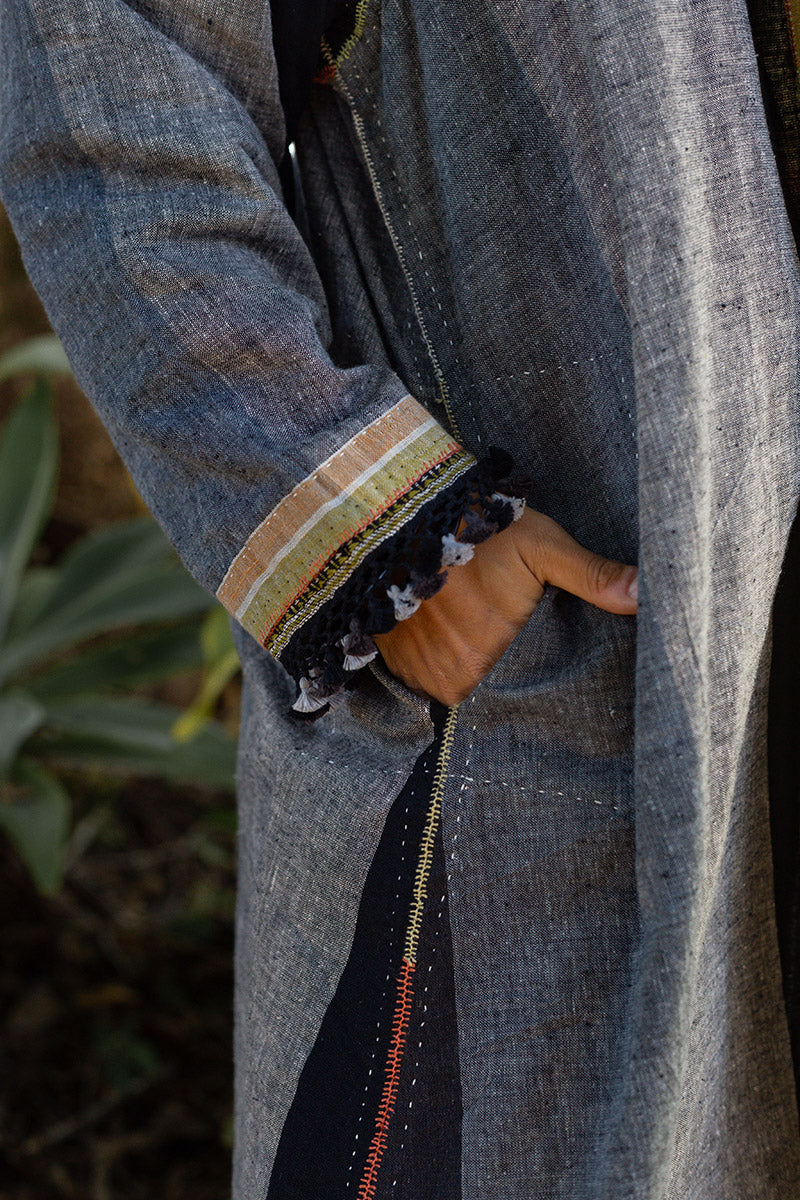 Woven Earth Coat - Smoke & Stone