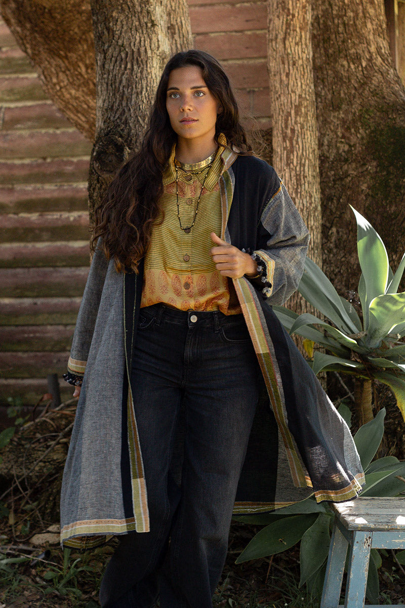 Woven Earth Coat - Smoke & Stone