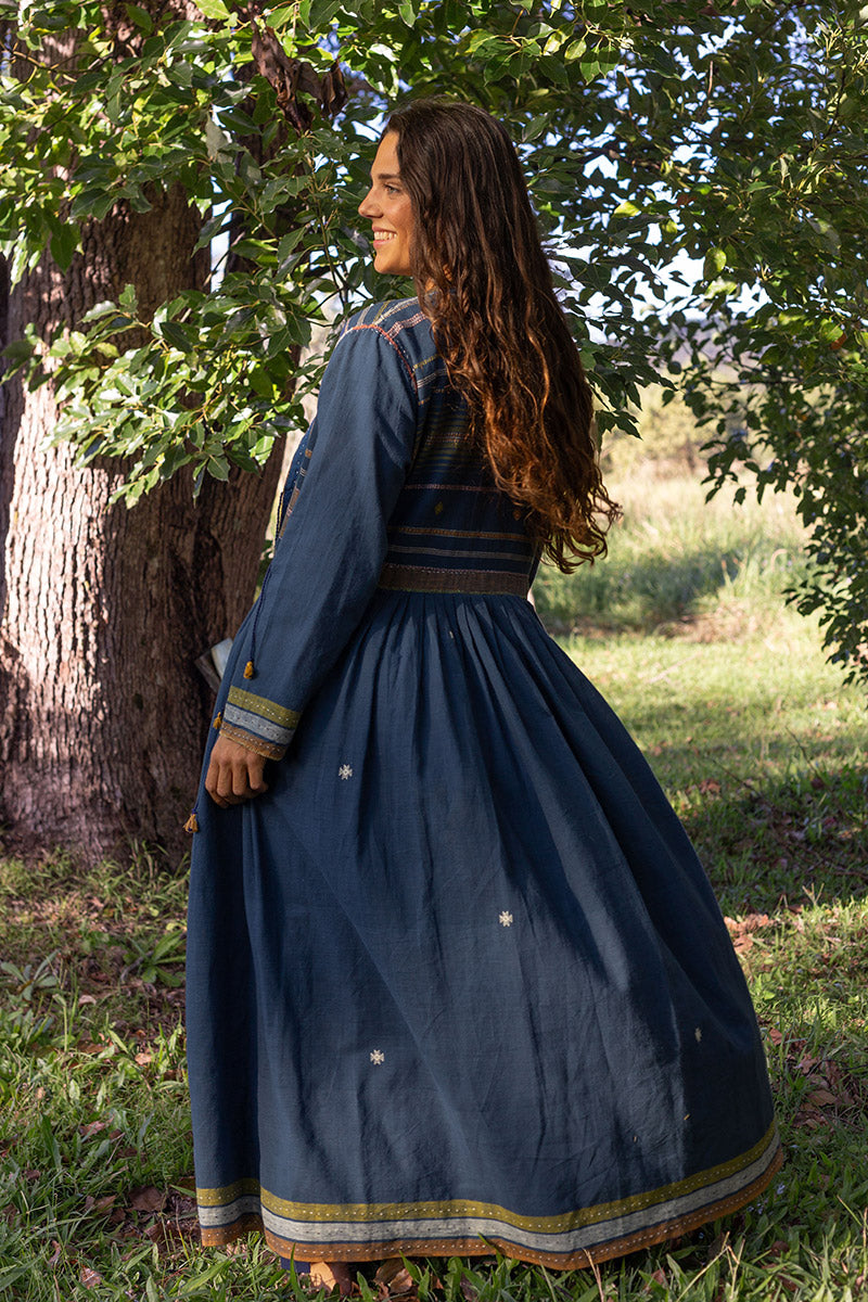 Woven Earth Angrakha - Indigo Tide