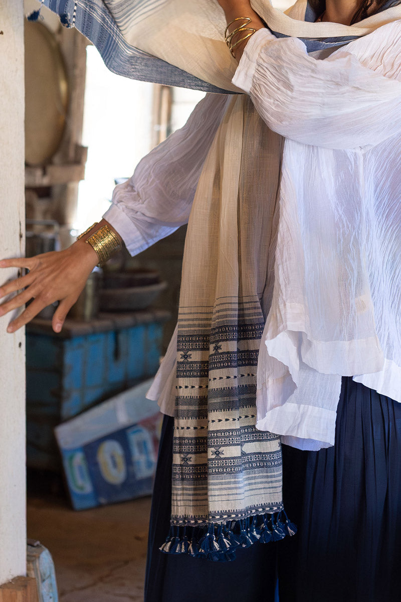 Woven Earth Scarf - Salt & Sky