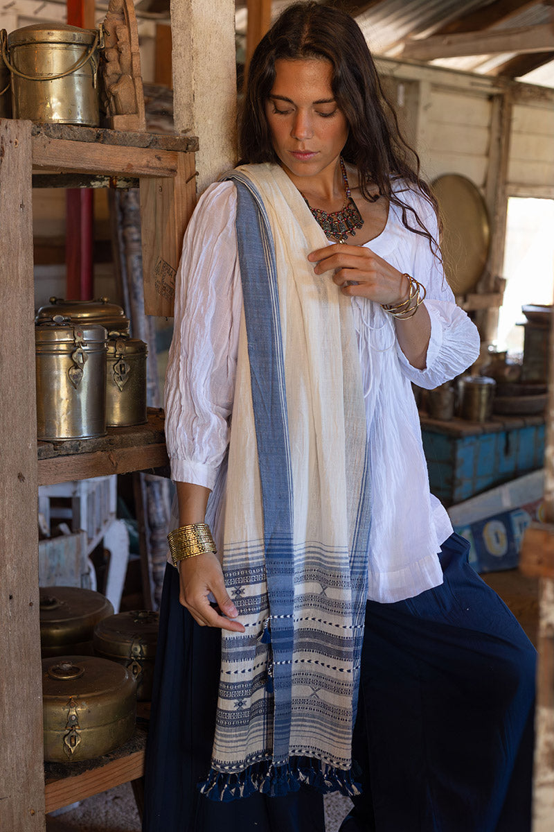 Woven Earth Scarf - Salt & Sky