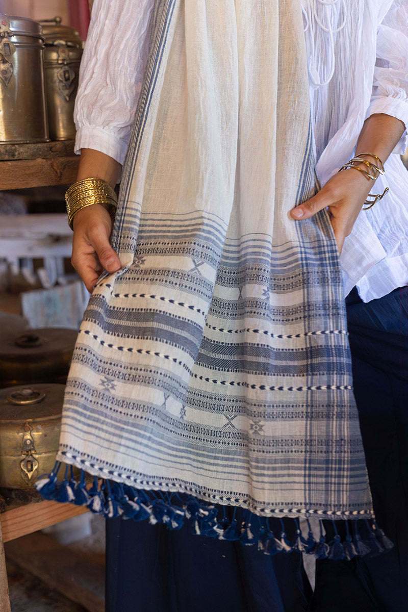 Woven Earth Scarf - Salt & Sky