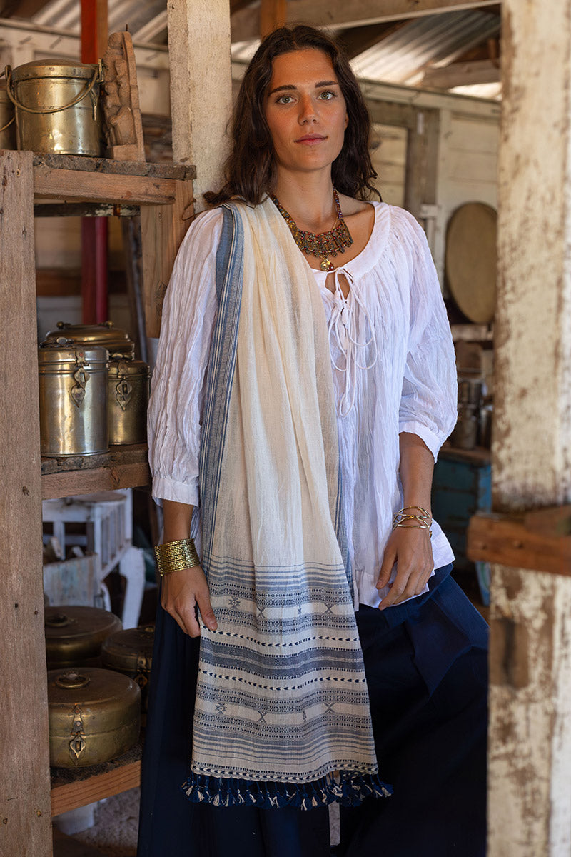 Woven Earth Scarf - Salt & Sky