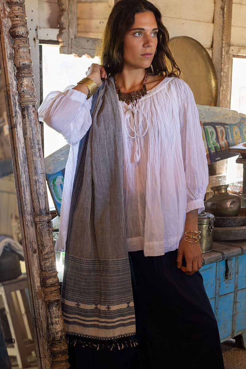 Woven Earth Scarf - Indigo Tide