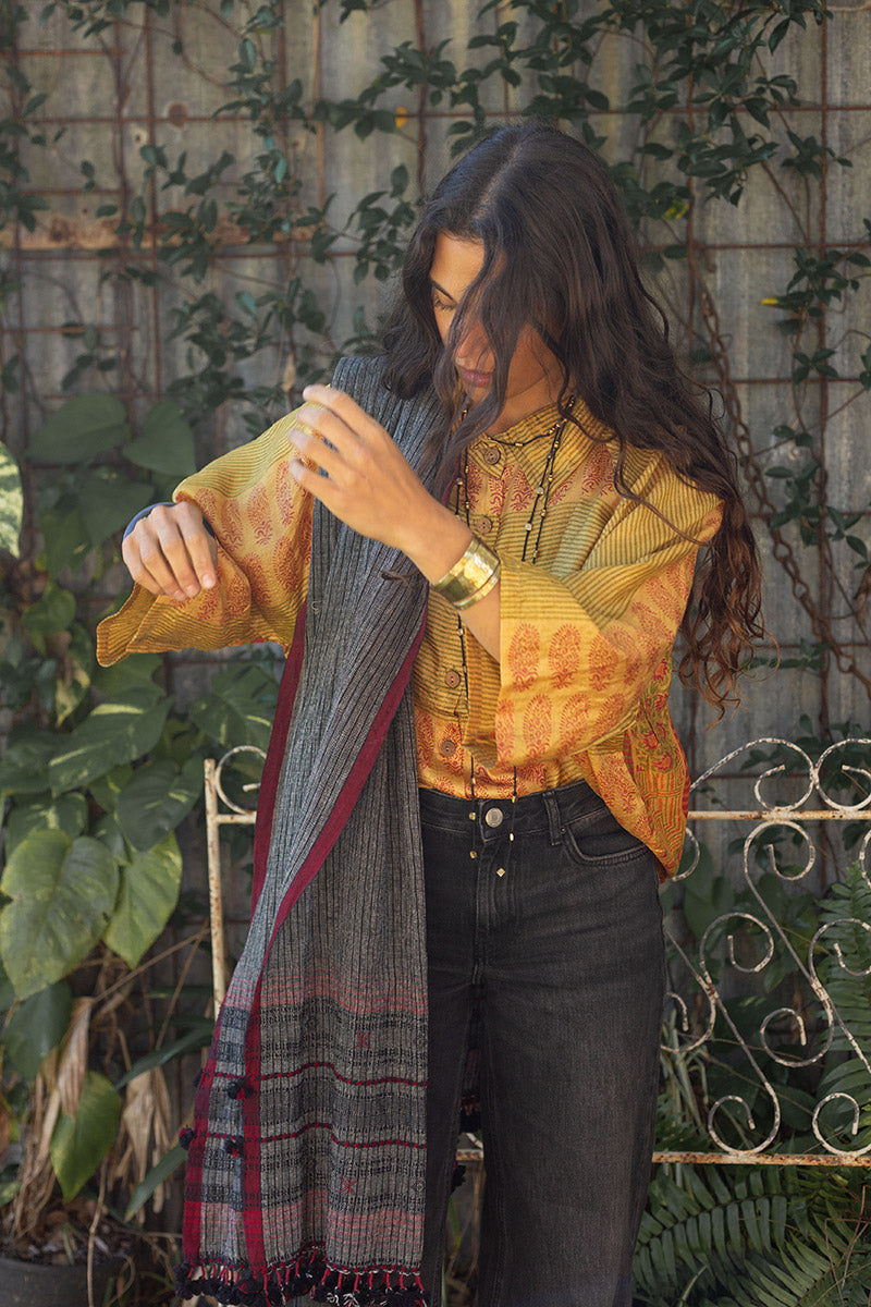 Woven Earth Scarf - Smoke & Stone