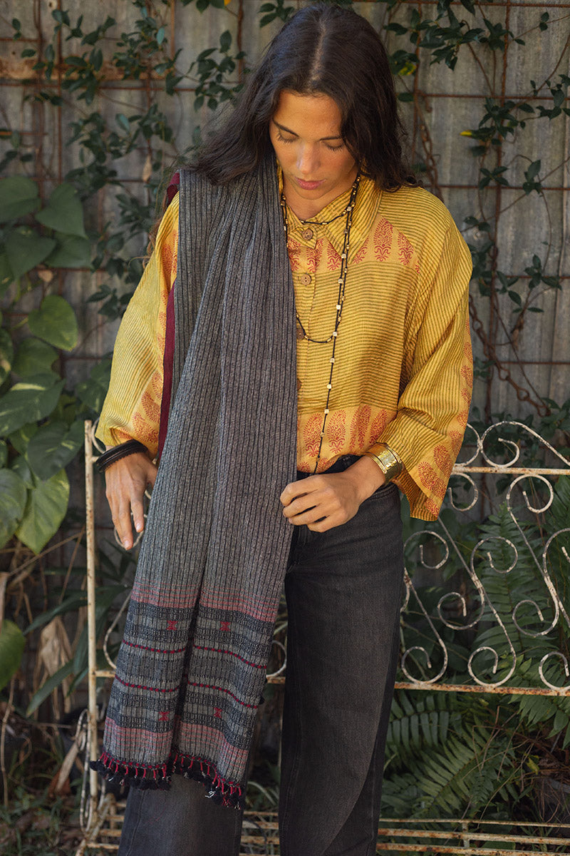 Woven Earth Scarf - Smoke & Stone