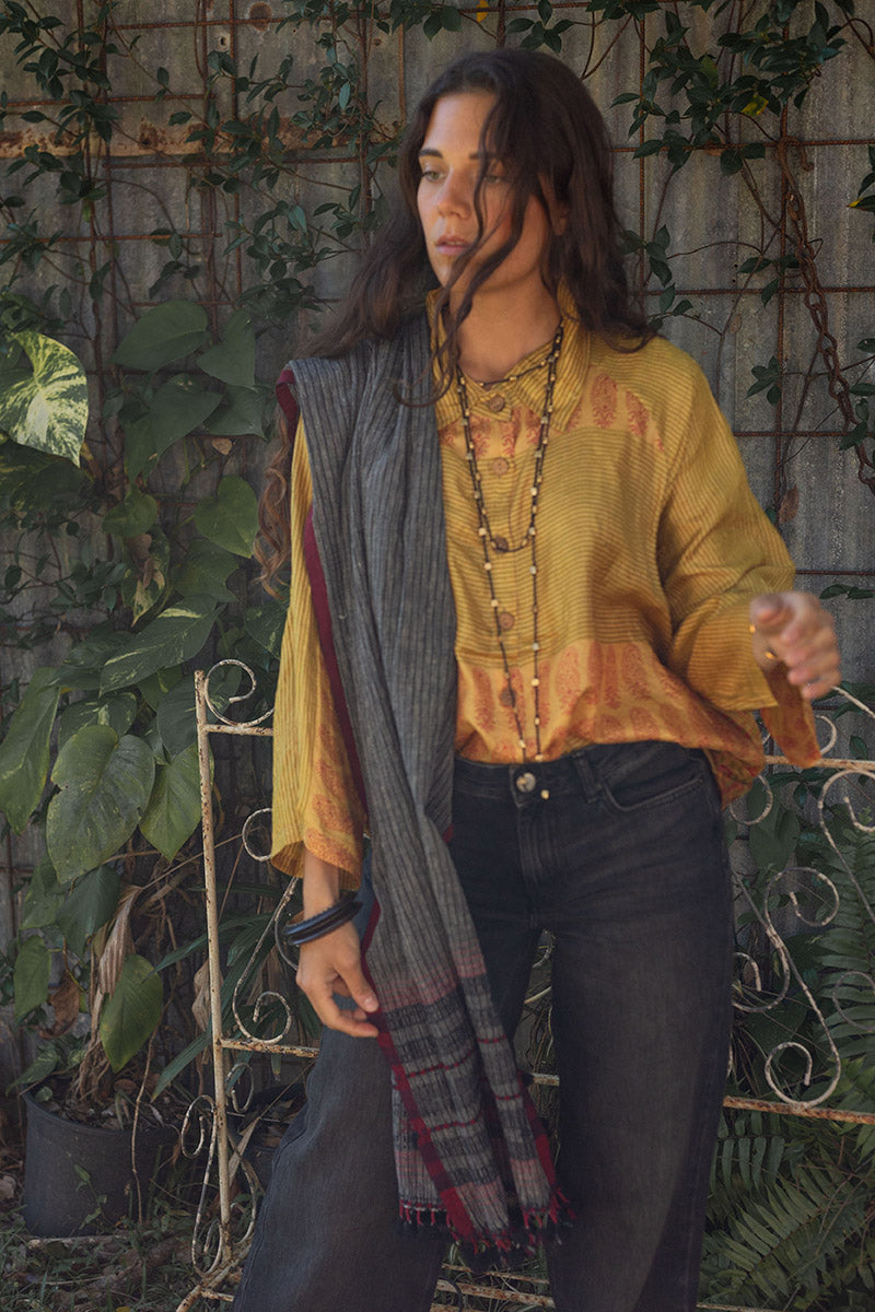 Woven Earth Scarf - Smoke & Stone