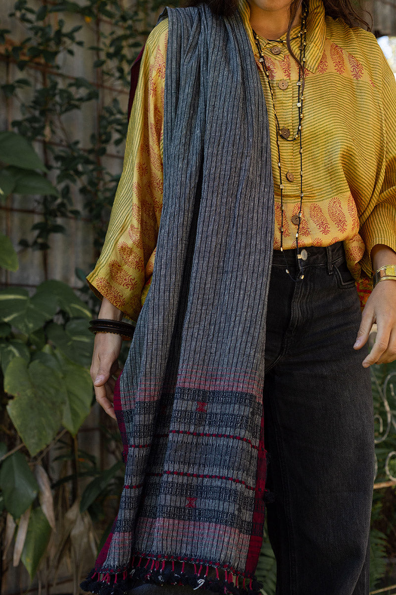 Woven Earth Scarf - Smoke & Stone