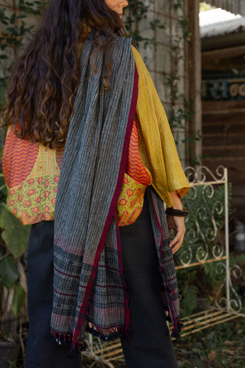 Woven Earth Scarf - Smoke & Stone