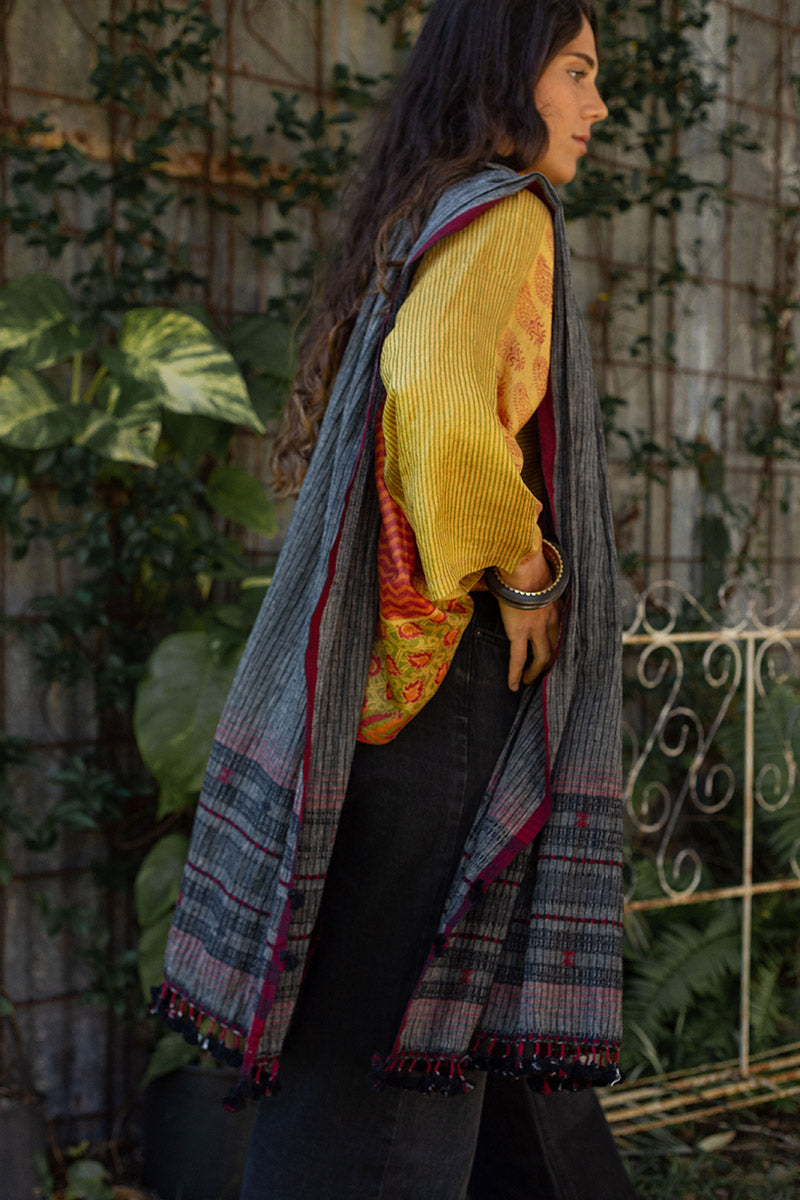 Woven Earth Scarf - Smoke & Stone
