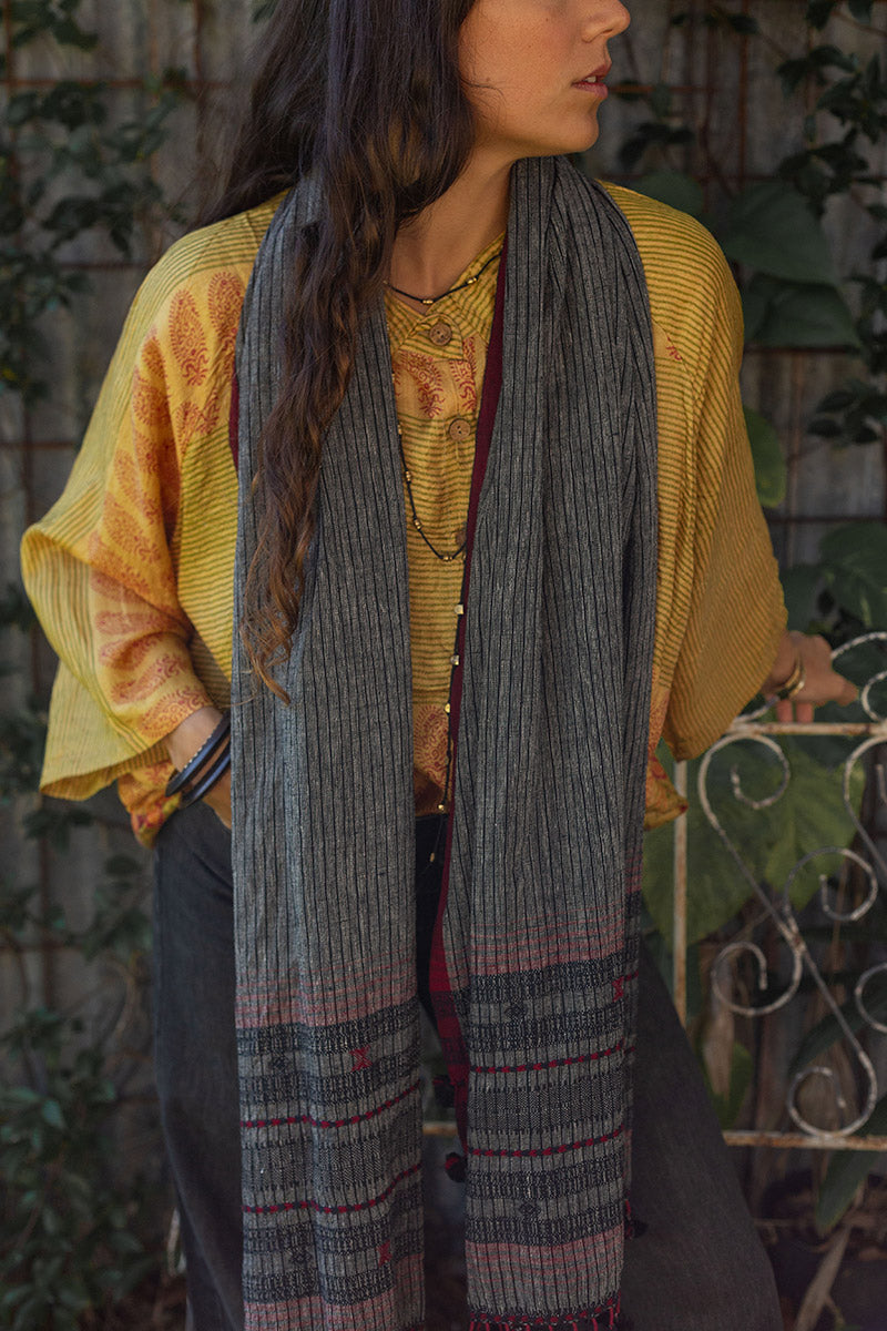 Woven Earth Scarf - Smoke & Stone