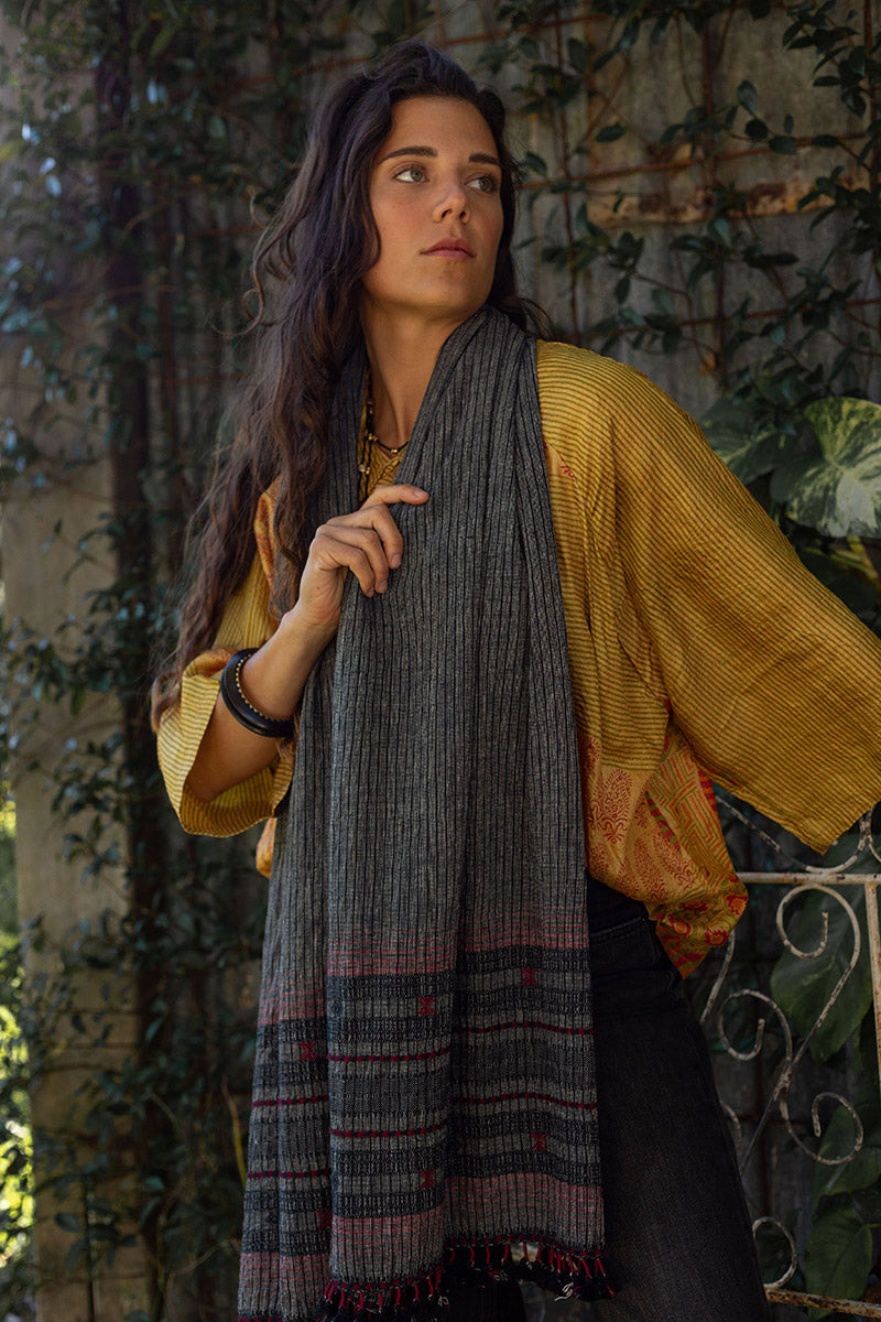 Woven Earth Scarf - Smoke & Stone