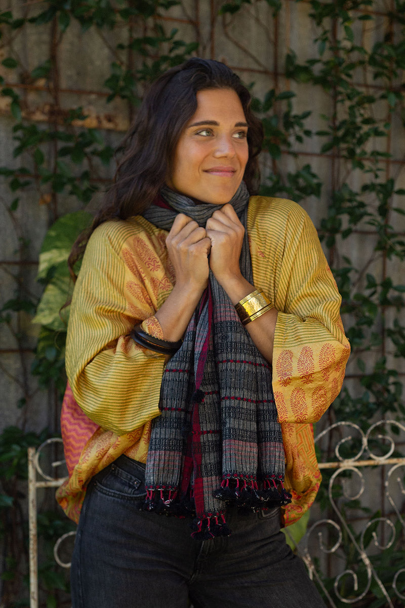 Woven Earth Scarf - Smoke & Stone