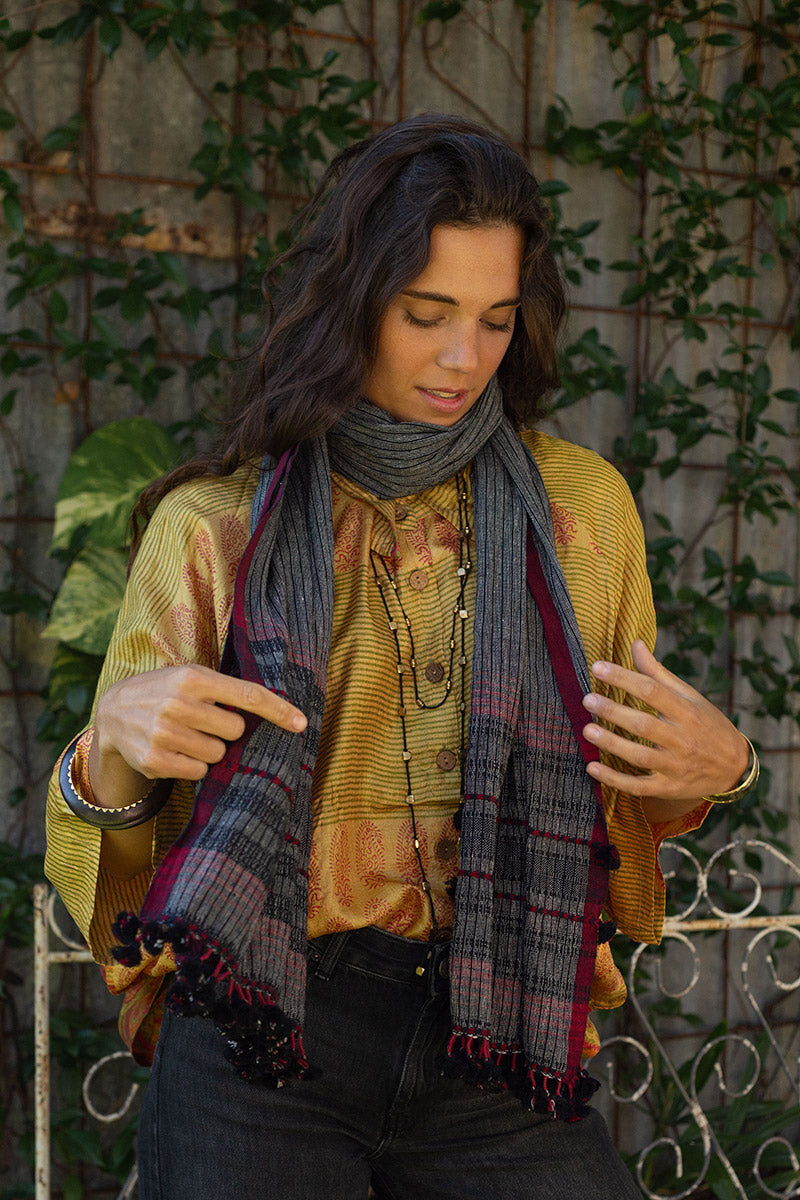 Woven Earth Scarf - Smoke & Stone