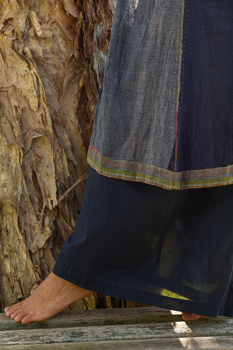 Woven Earth Coat - Indigo Tide