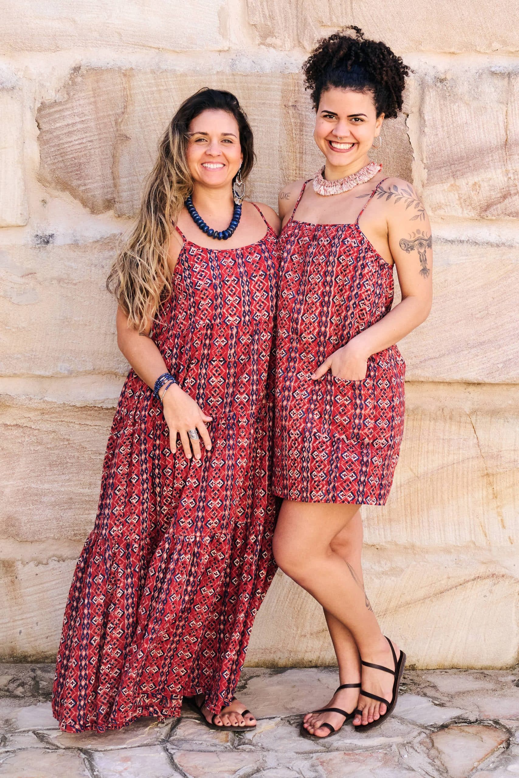 Womens, Sabine and Peggy, 100% Cotton, hand block print. Tavira