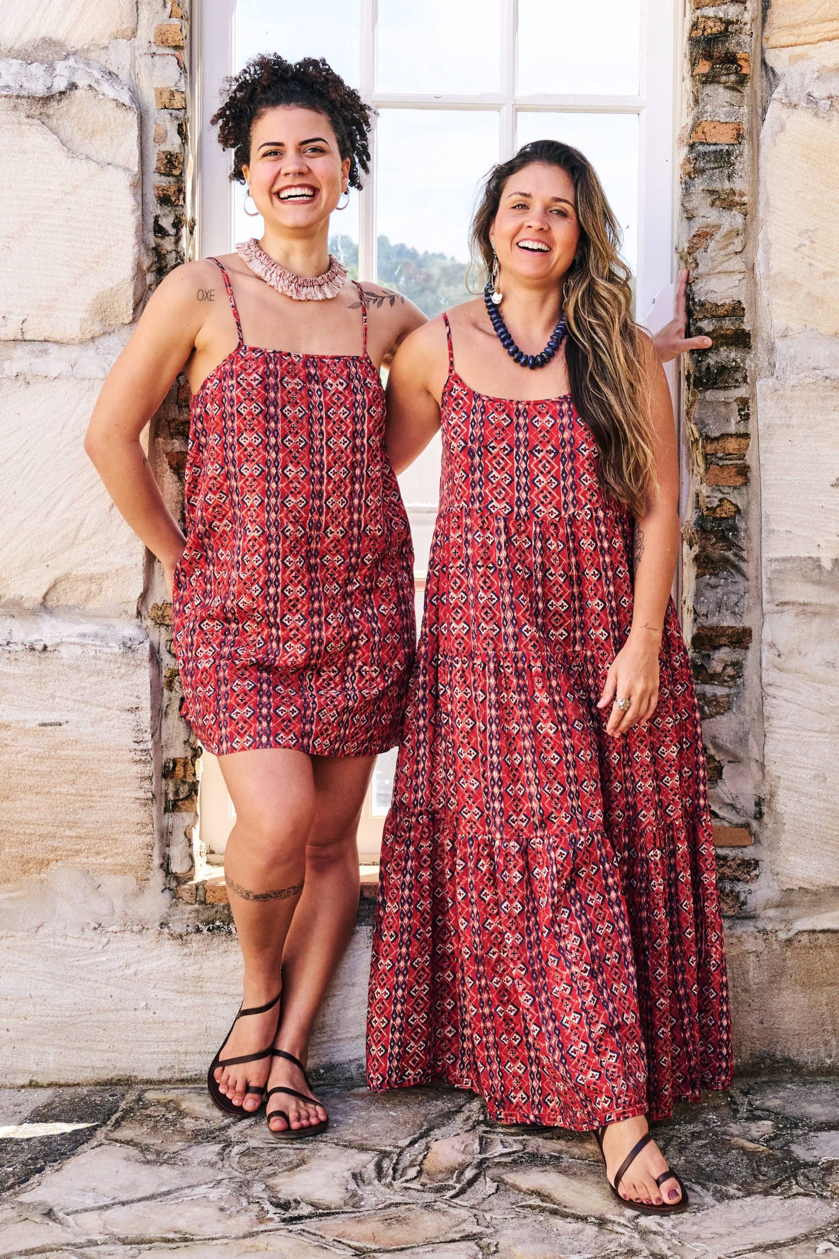 Womens, Sabine and Peggy, 100% Cotton, hand block print. Tavira