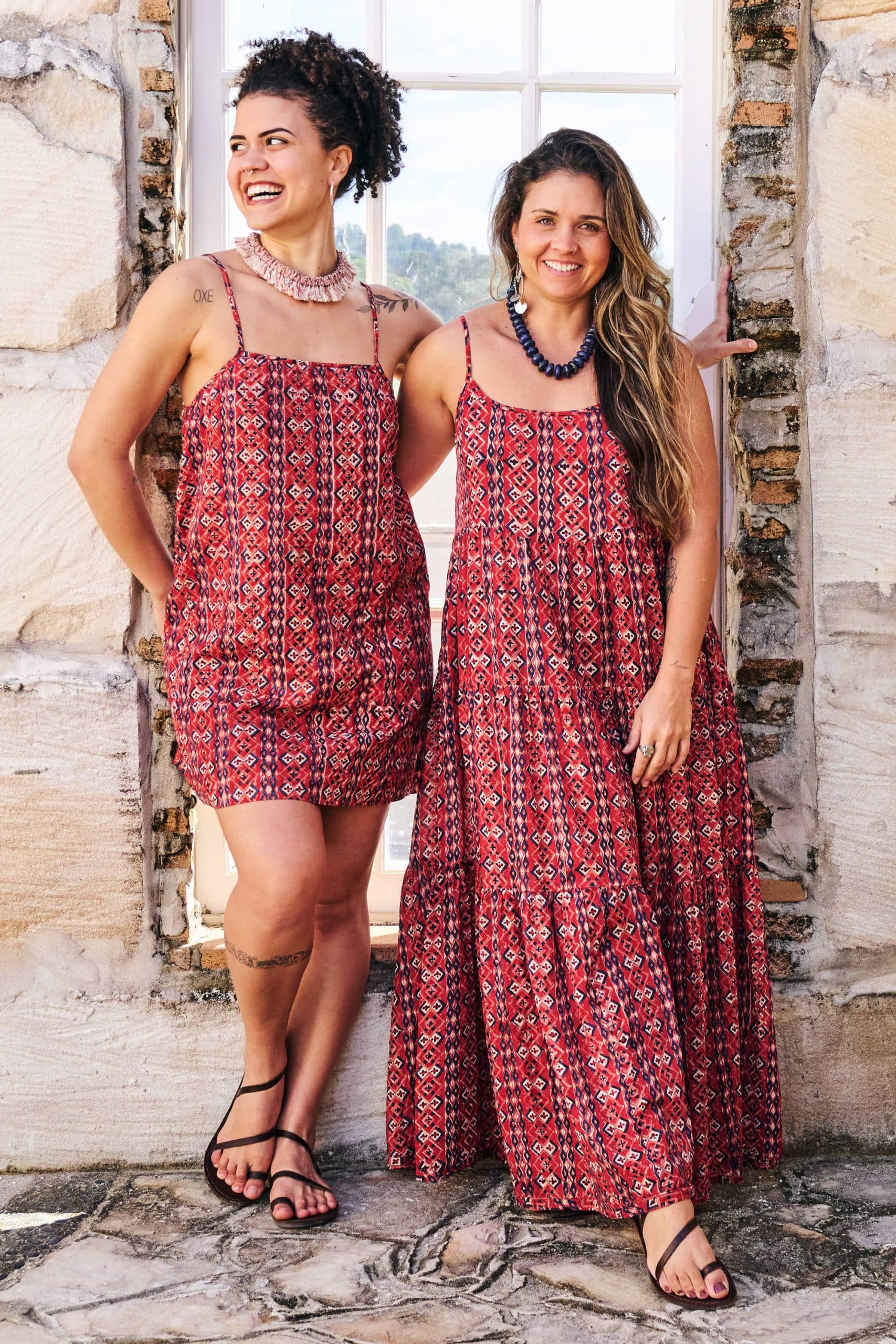 Womens, Sabine and Peggy, 100% Cotton, hand block print. Tavira