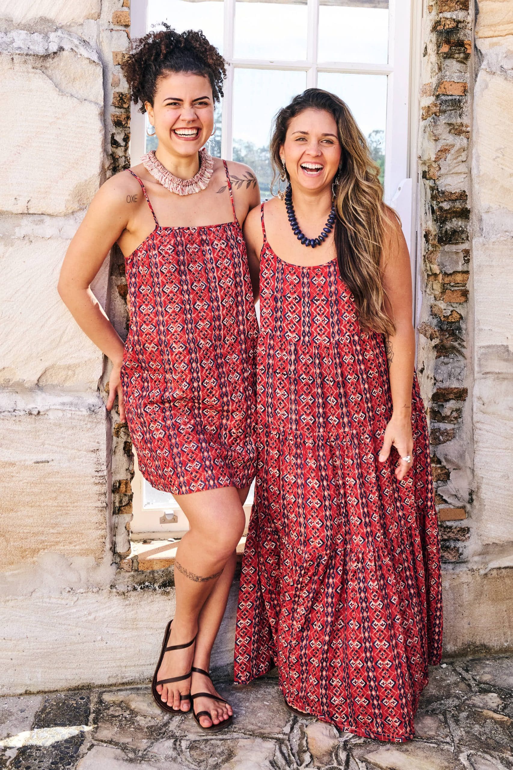 Womens, Sabine and Peggy, 100% Cotton, hand block print. Tavira
