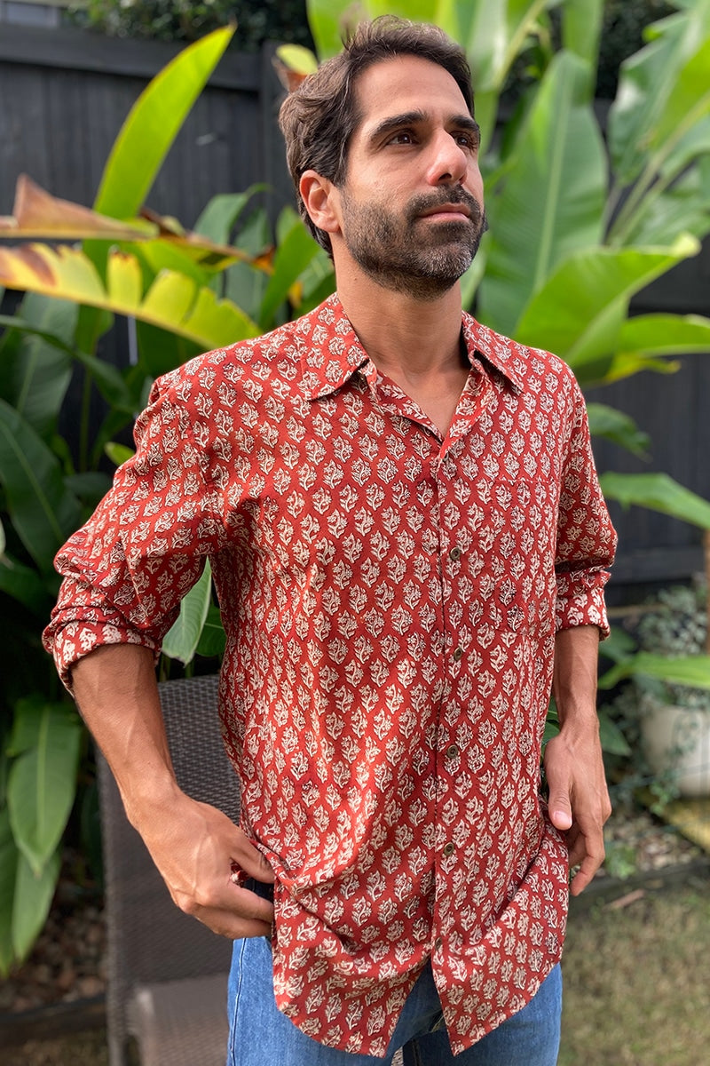 Men's Shirt - Rust Ivy