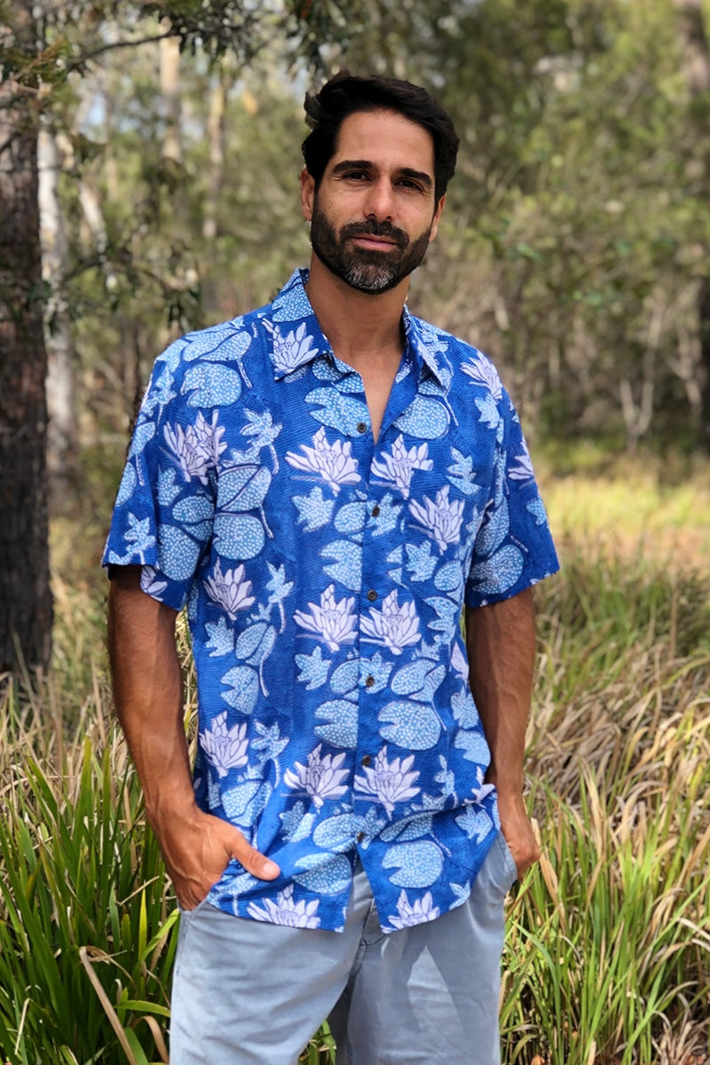 Men's Shirt Short Sleeve - Mediterranean