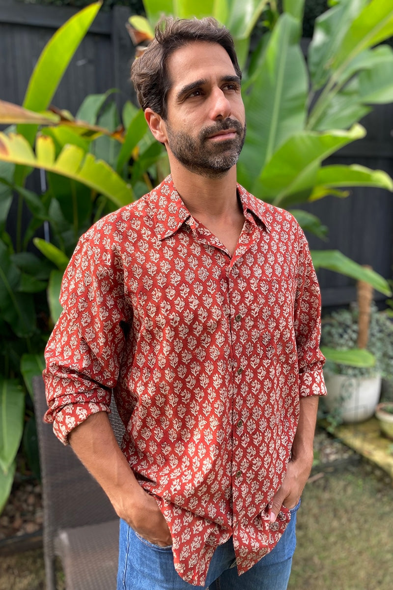 Men's Shirt - Rust Ivy