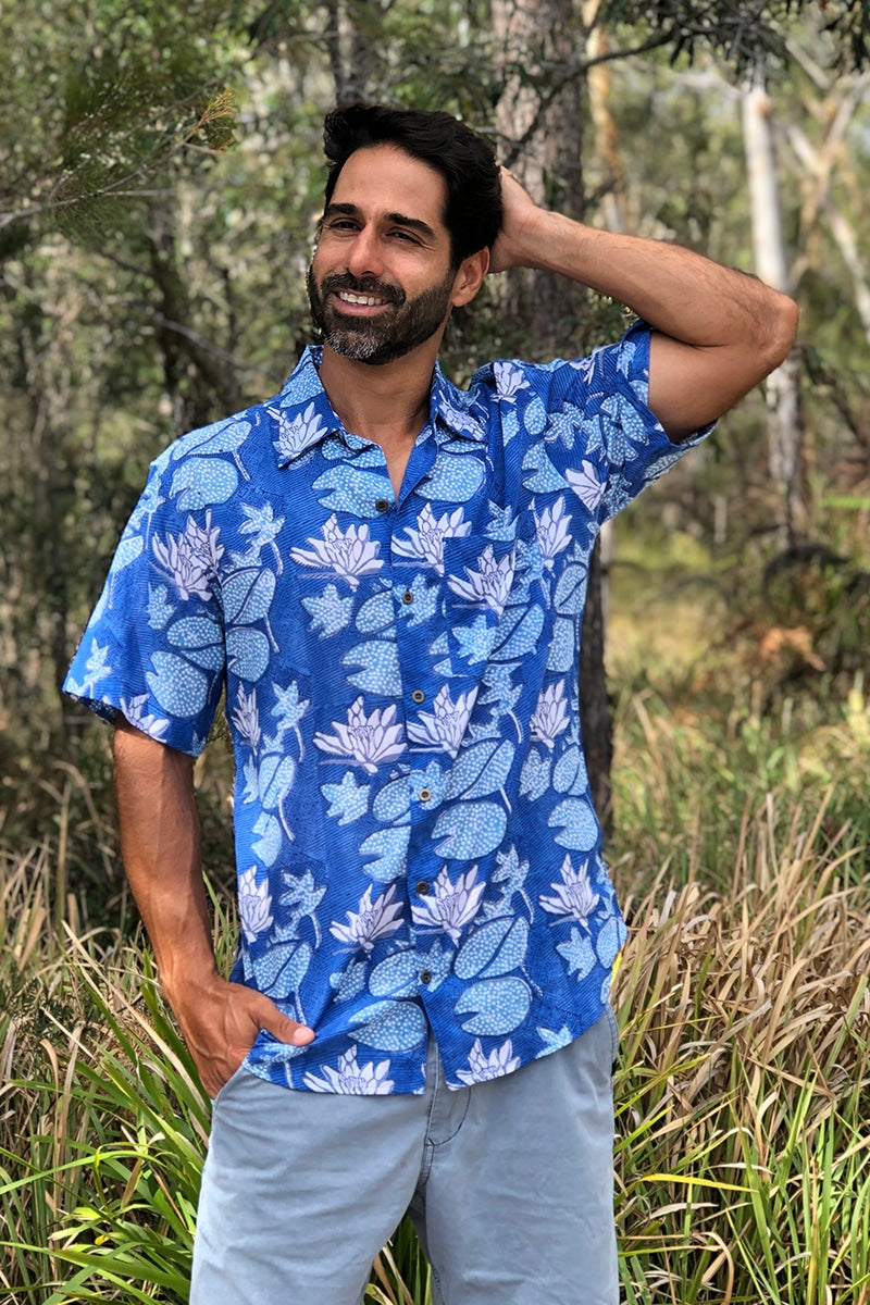 Men's Shirt Short Sleeve - Mediterranean