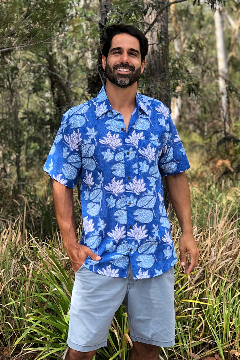 Men's Shirt Short Sleeve - Mediterranean