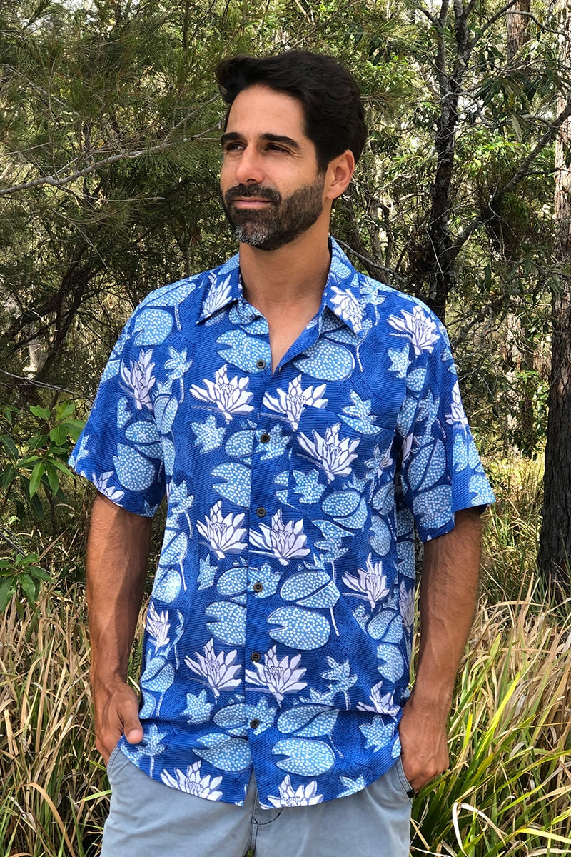 Men's Shirt Short Sleeve - Mediterranean