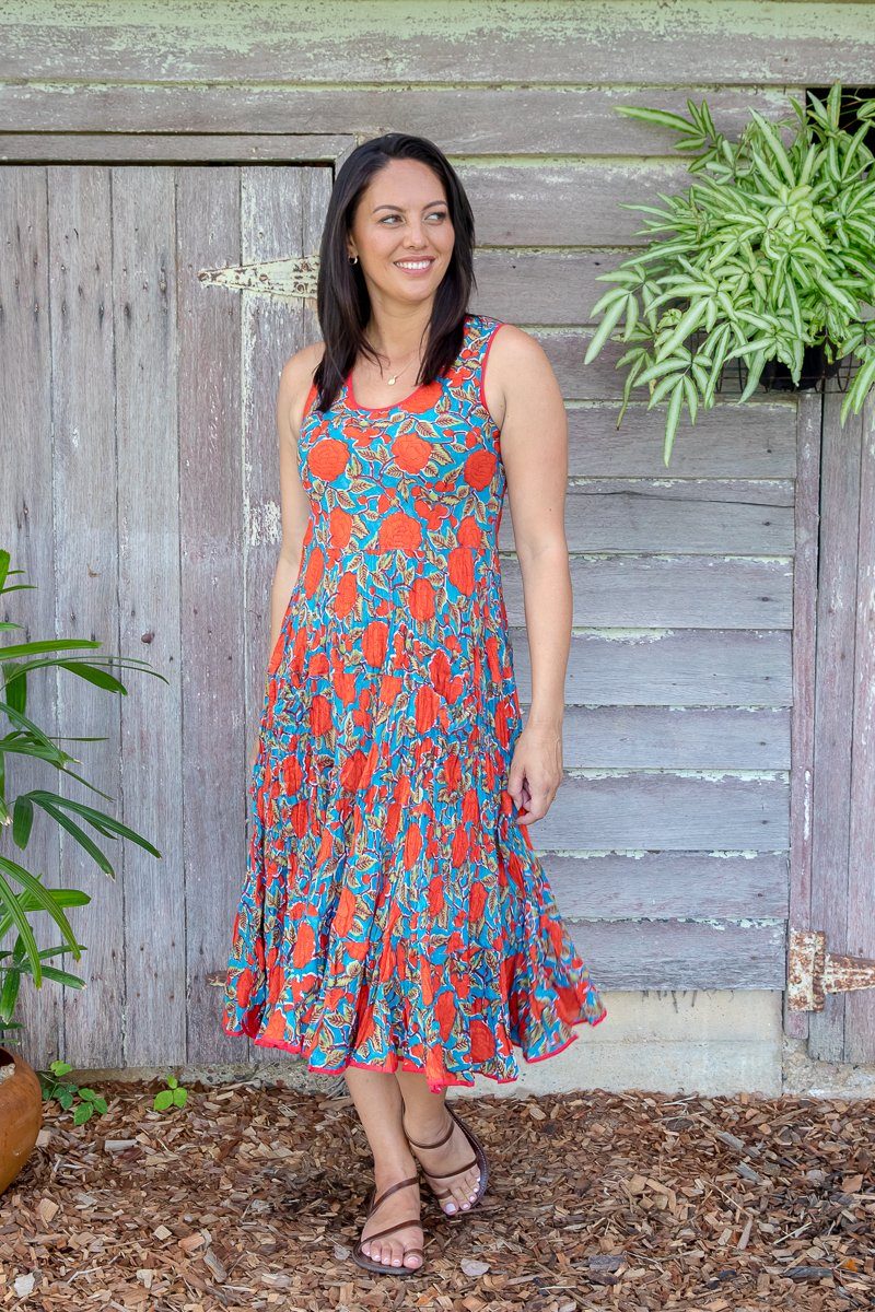 Flamenco Dress - Vintage Coral Rose - Soul Song Life - 100% Cotton