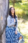 Flamenco Dress with Sleeves - Indigo Big Rose