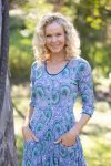 Flamenco Dress with Sleeves - Aqua Lotus