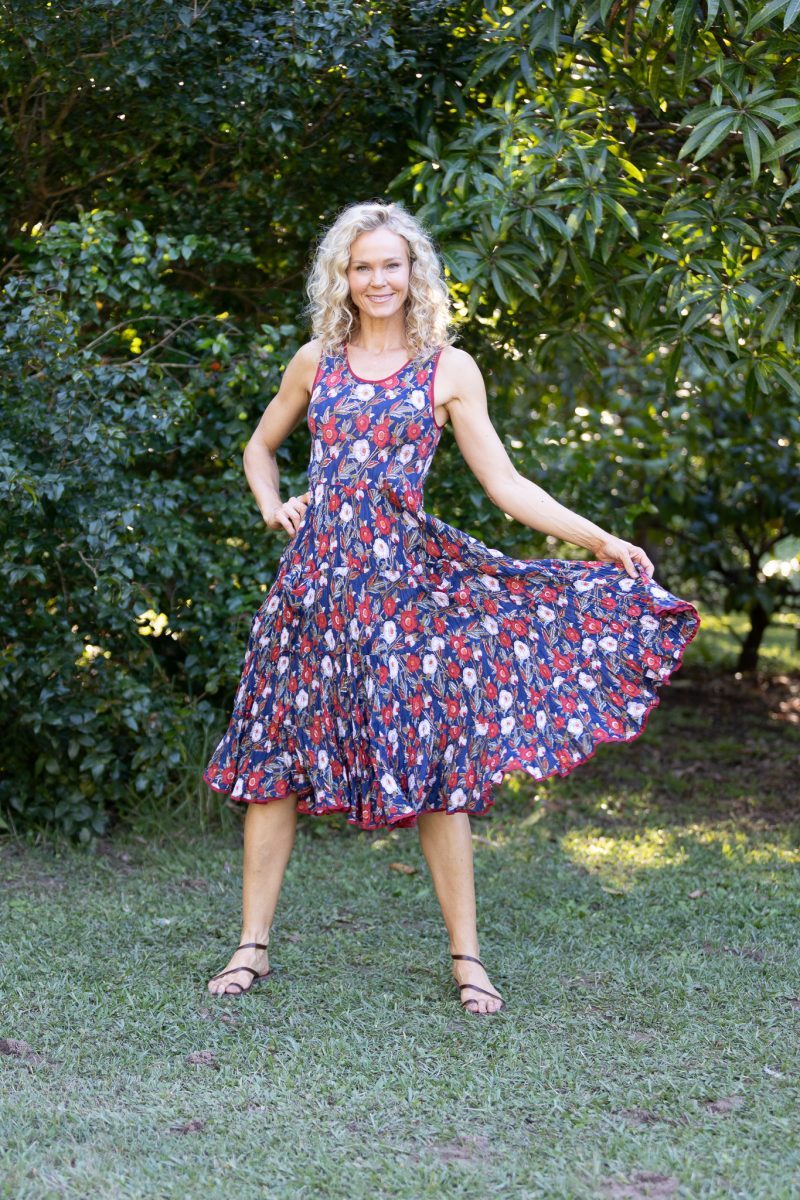 Flamenco Dress - Midnight Poppies