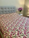 Living - Home - Hand Block Printed Quilt - Magenta Poppies
