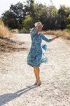 Flamenco Dress with Sleeves - Aquamarine
